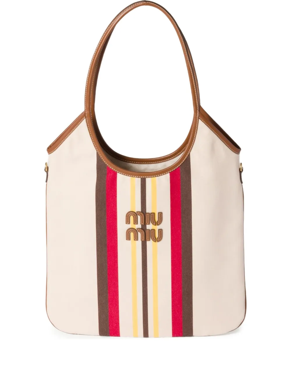 Miu Miu Ivy striped tote bag | Neutrals | Image 1