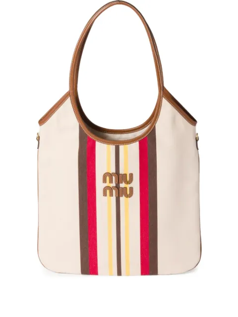 Miu Miu Ivy striped tote bag
