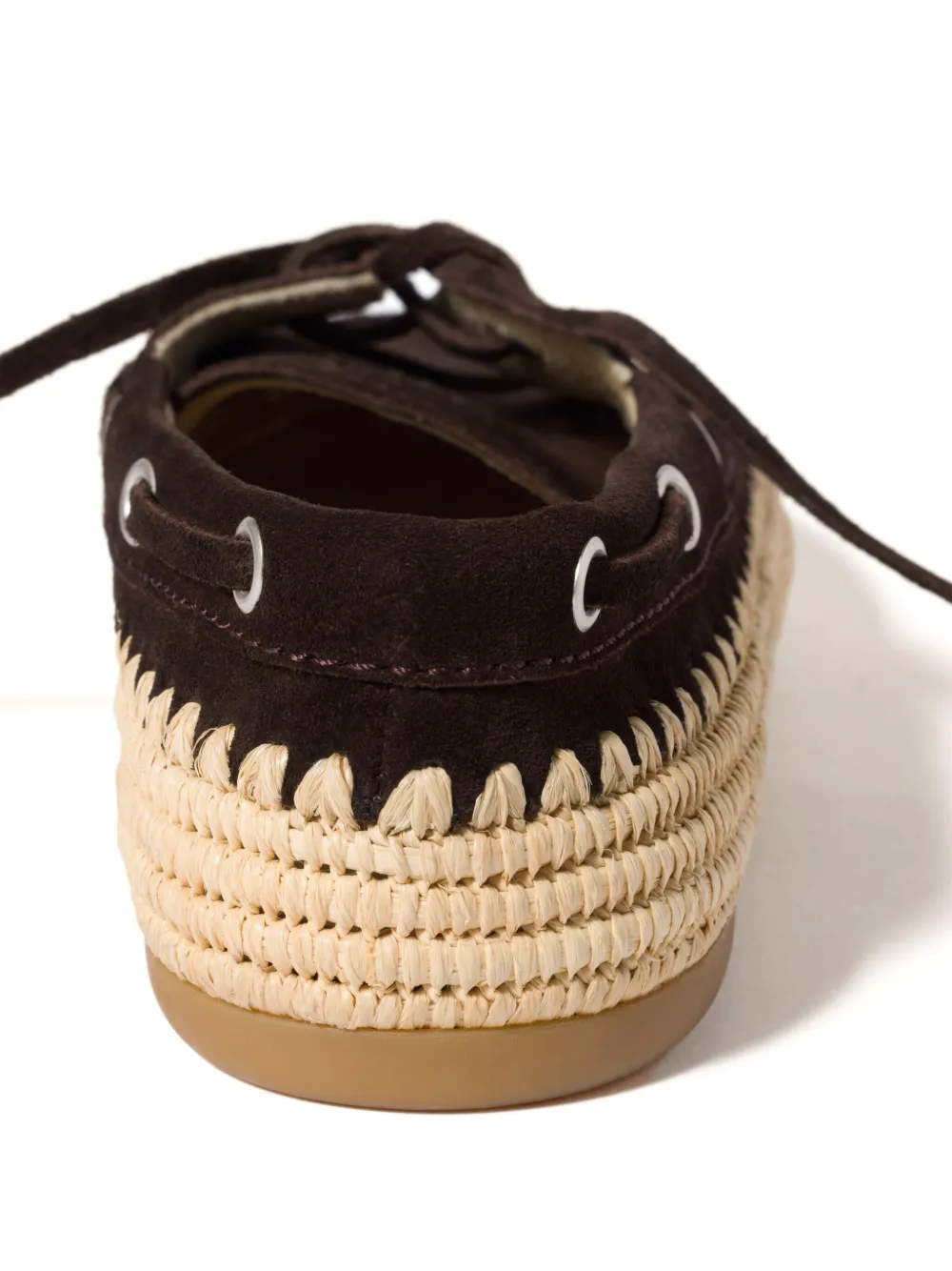 Miu suede boat shoes Brown