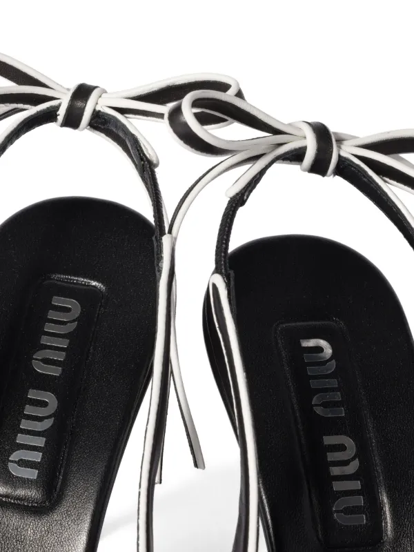 【MiuMiu】リボンディテール スリングバックパンプス Miu Miu リボンディテール スリングバック パンプス | ブラック