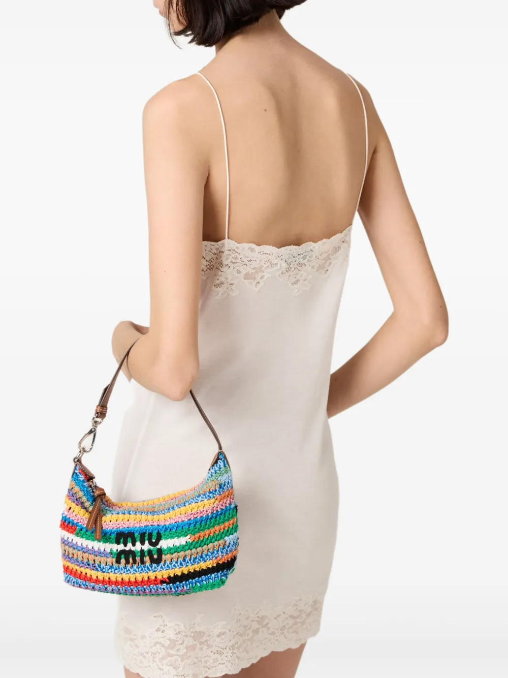 Miu Miu Gehaakte schoudertas - Blauw