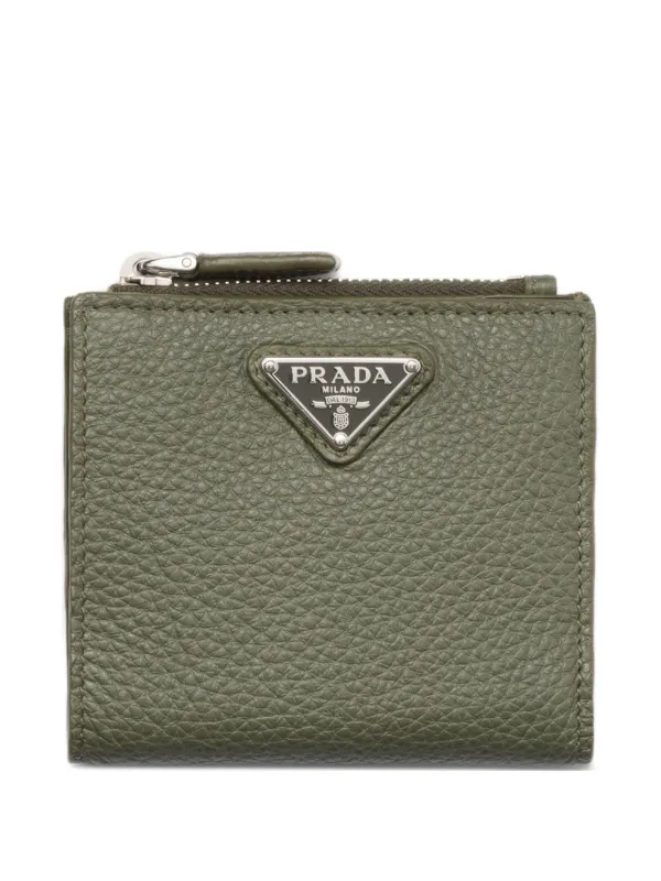 Prada レザー 財布 S | グリーン | FARFETCH JP