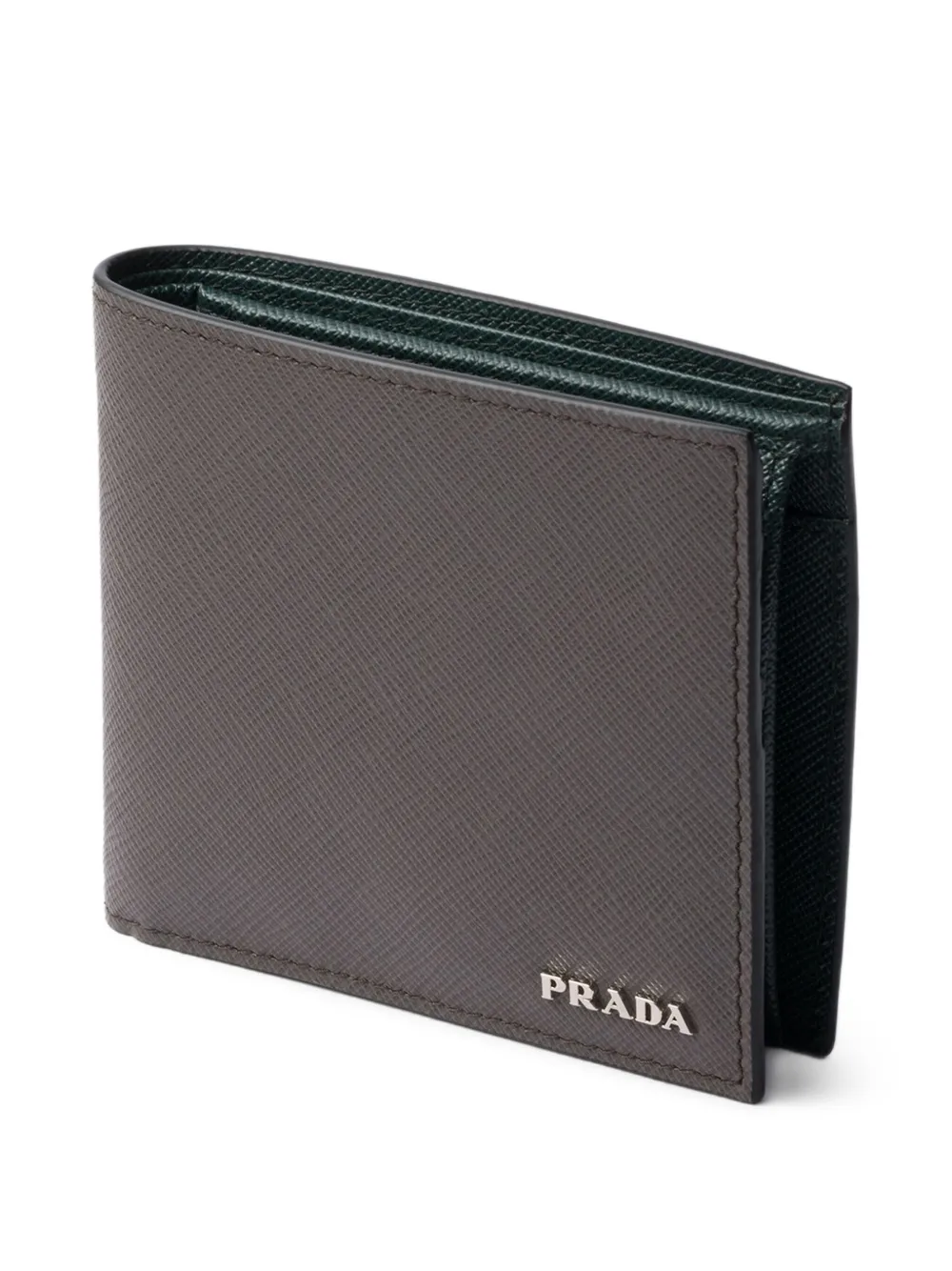 Prada Saffiano Leather Wallet In Brown