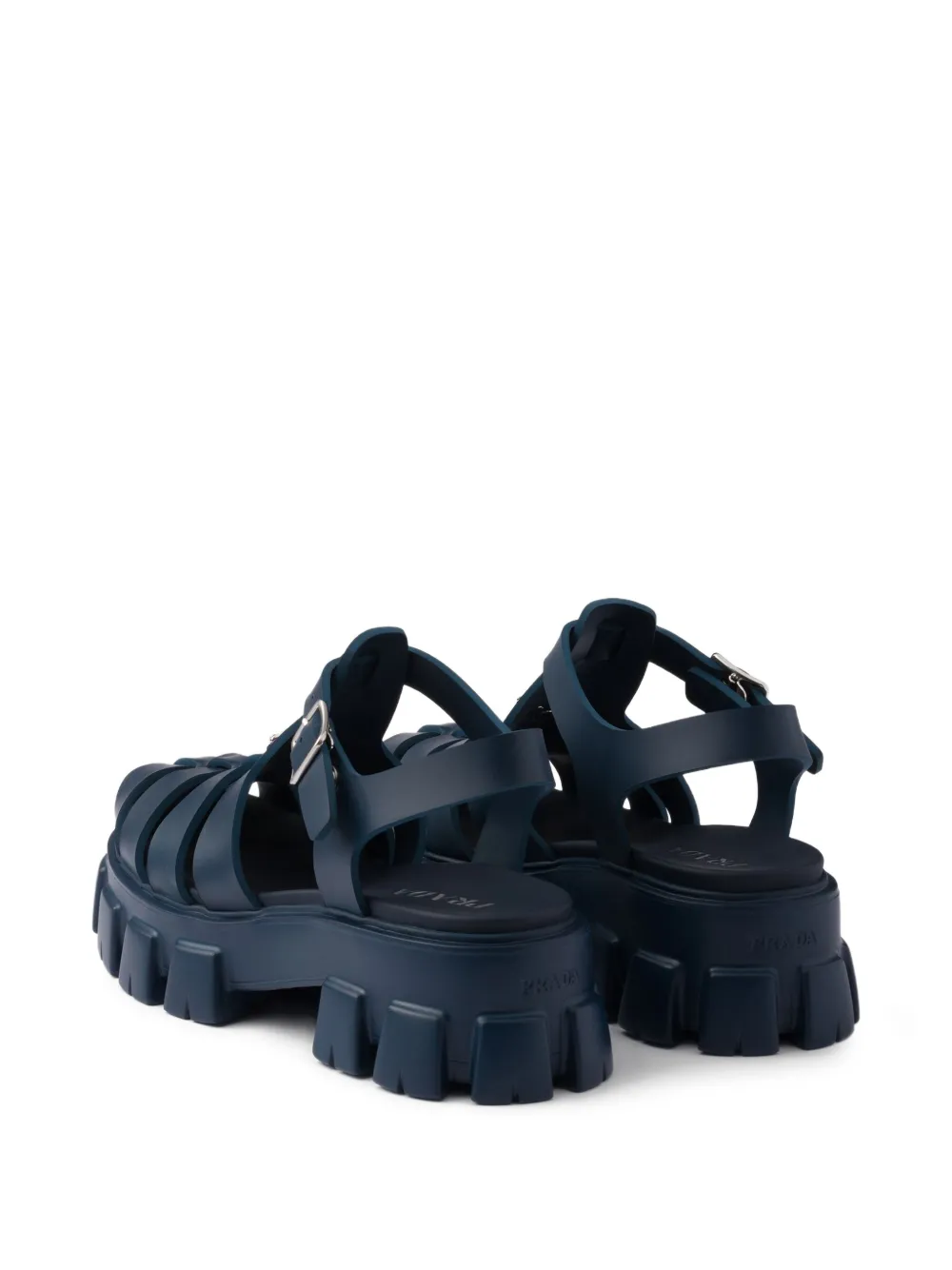 Prada Monolith チャンキーストラップ サンダル | ブルー