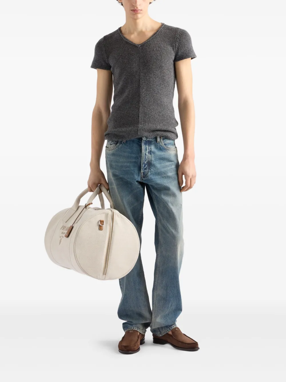 Prada Jeans met logopatch - Blauw