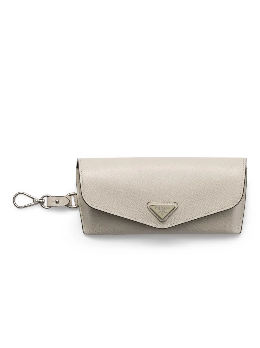 Prada Brillenkoker met drukknoopsluiting Beige
