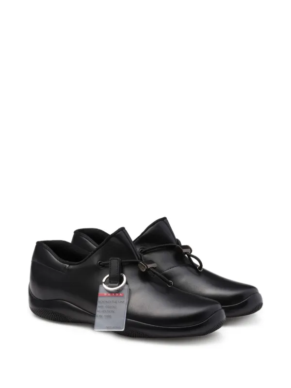 【日常の快適さ】PRADA Toblachカーフレザースニーカー ブラック 日常の快適さ】PRADA Toblachカーフレザースニーカー ブラック