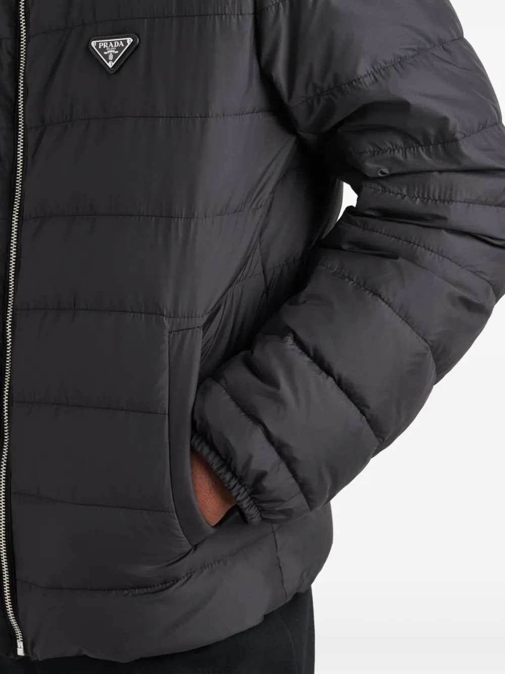 Prada Donsjack met logo Zwart