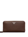 Prada textured-leather zip-around wallet - Brown