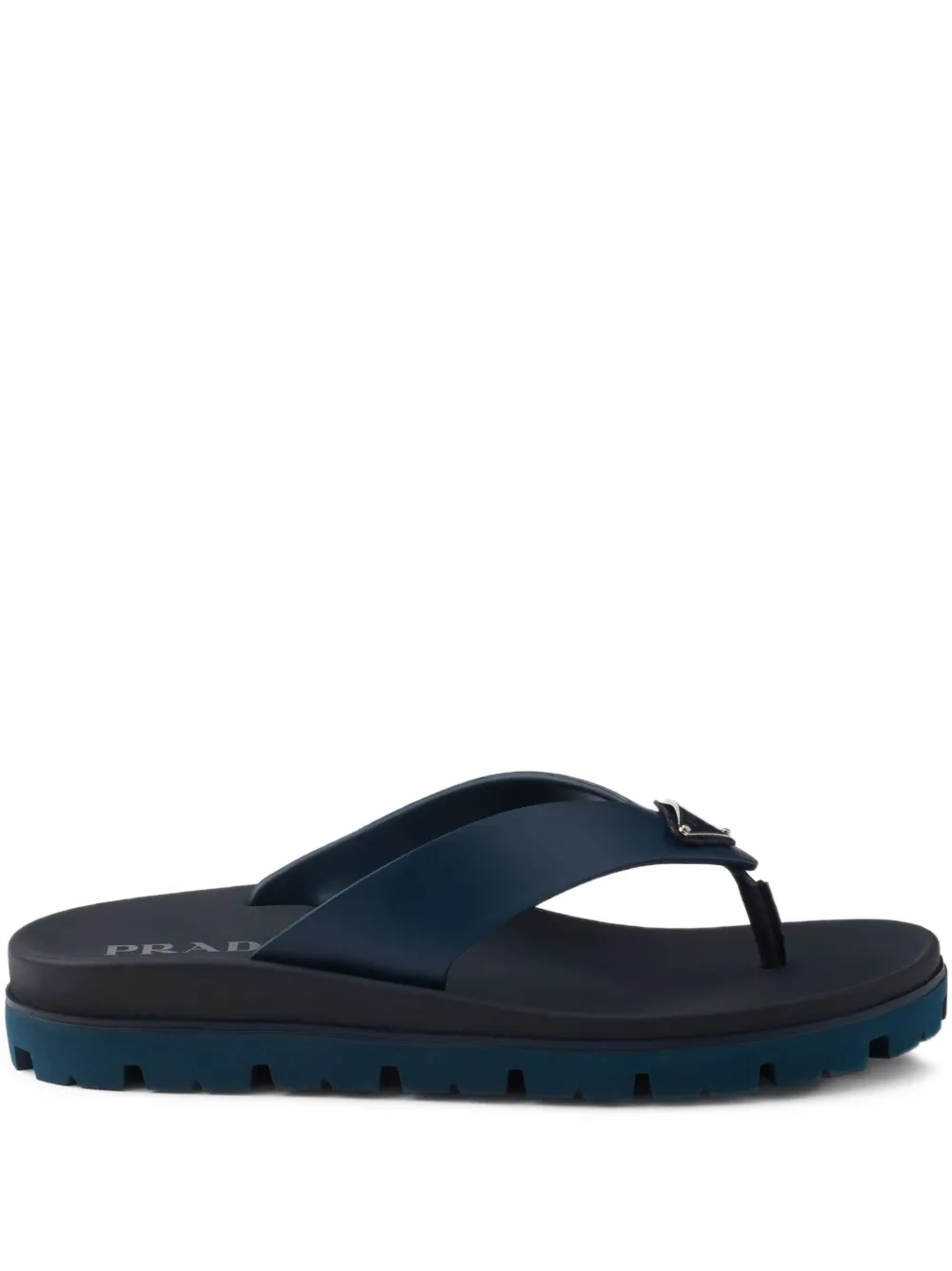 Prada logo-embellished flip flops | Blue | Image 1