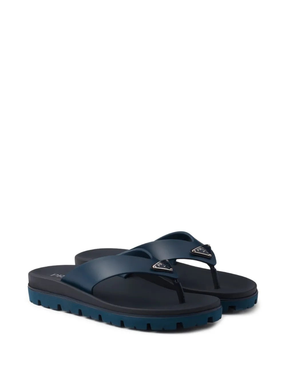 Prada Teenslippers verfraaid met logo - Blauw