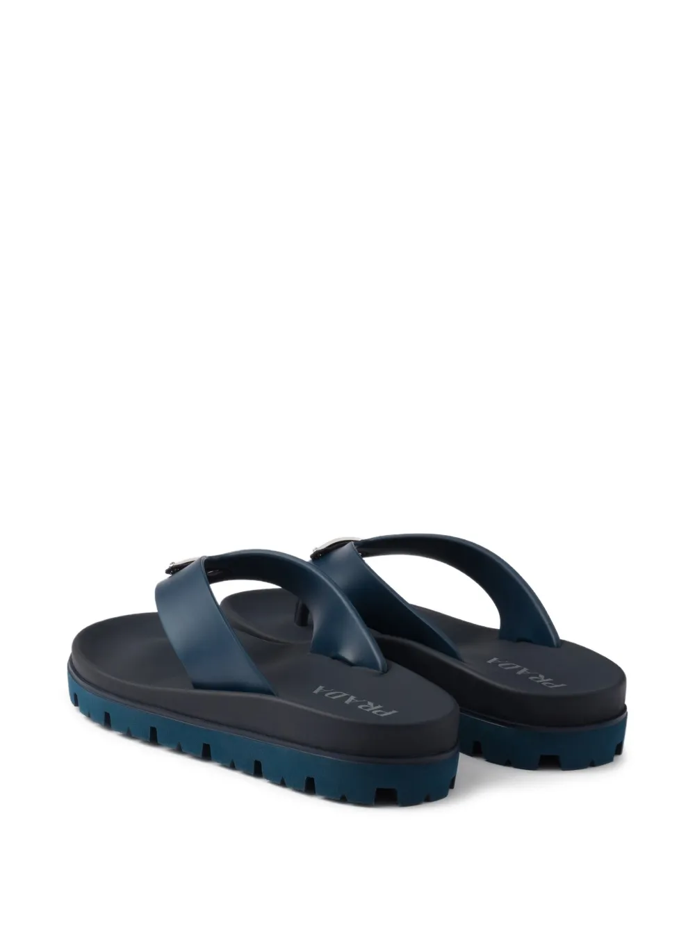 Prada logo-embellished flip flops Blue