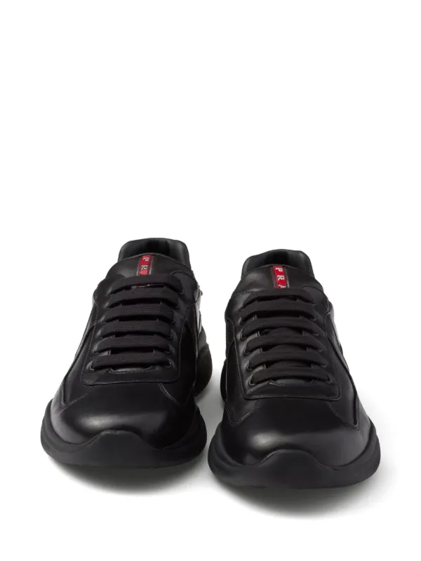 Prada America's Cup レザースニーカー | ブラック | FARFETCH JP