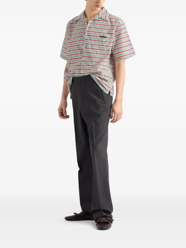 Prada Striped Bowling Shirt | Blue | FARFETCH