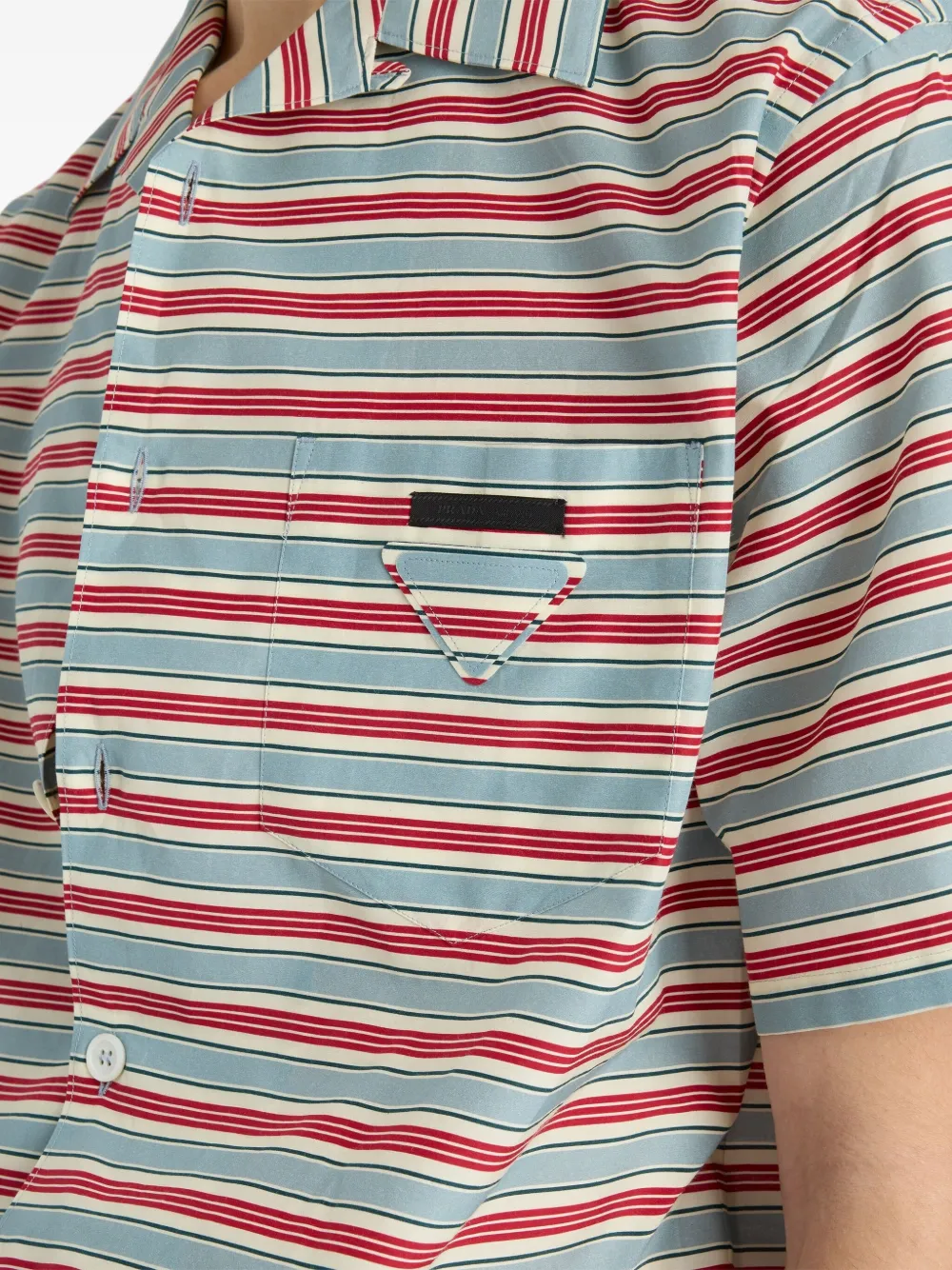Prada Gestreept bowlingshirt Blauw
