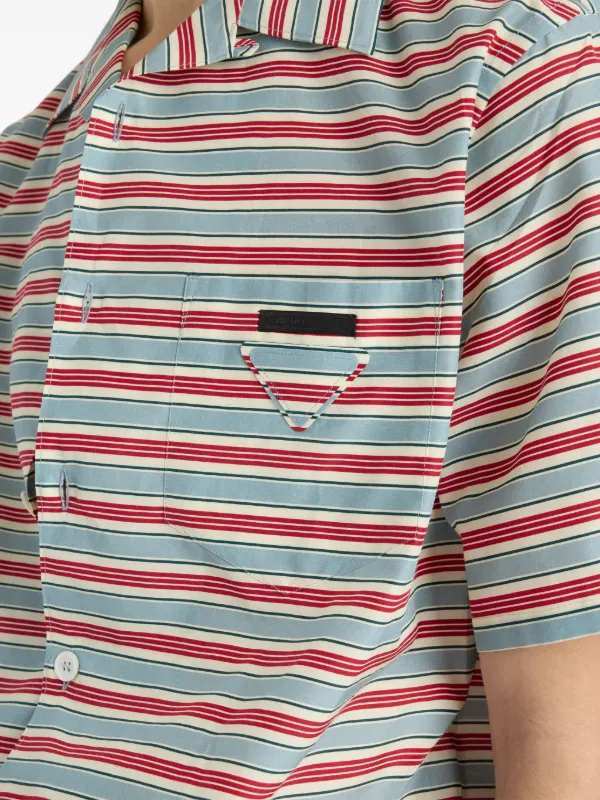 Prada Striped Bowling Shirt | Blue | FARFETCH