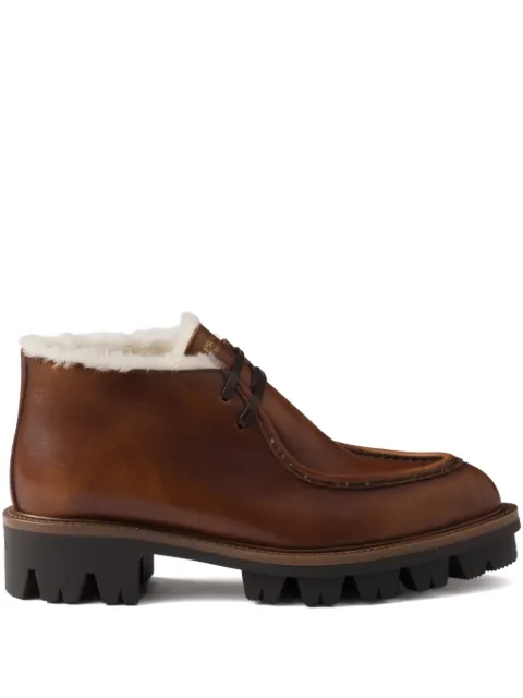 Prada shearling-lined ankle boots