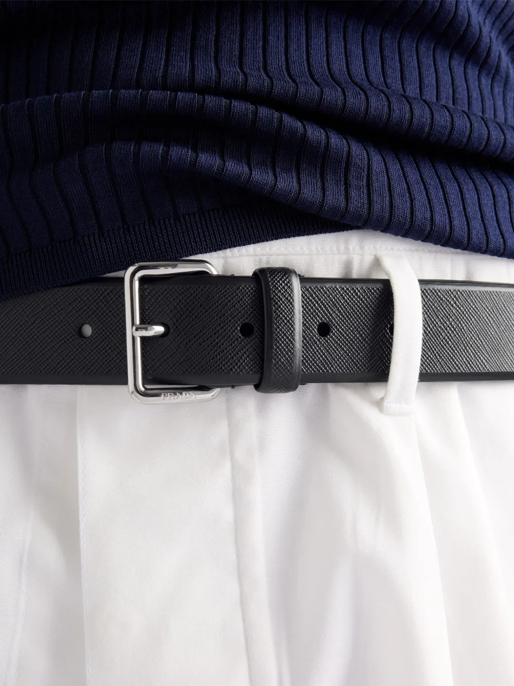 Prada Riem met textuur Zwart