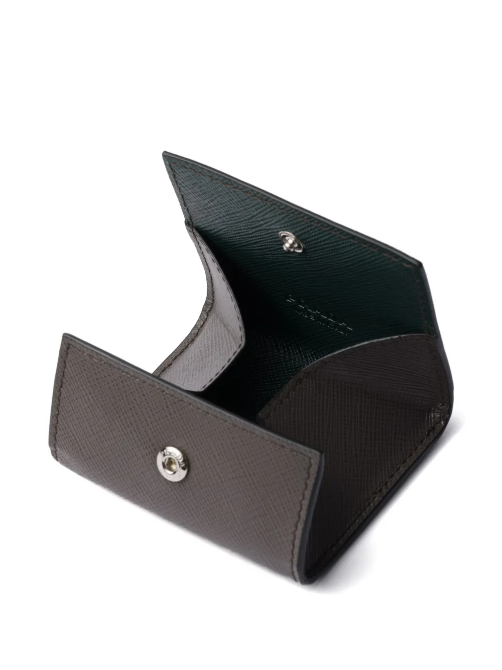 Prada Saffiano Leather Cardholder In Brown