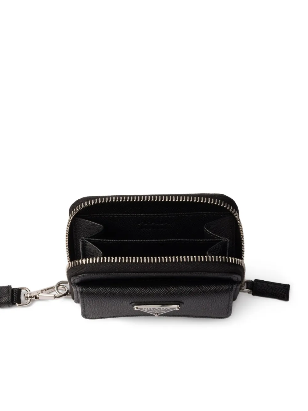 Prada Saffiano Leather Cardholder In Schwarz