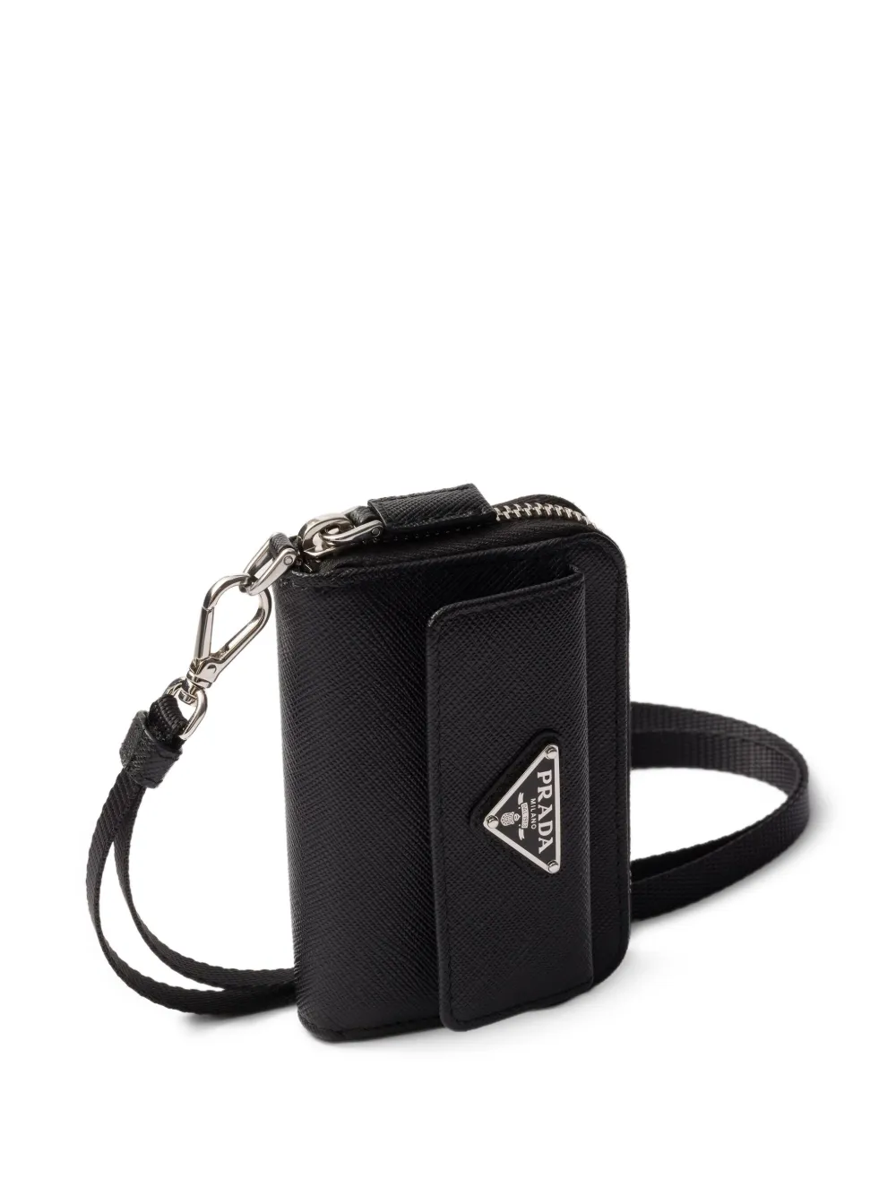 Prada Saffiano Leather Cardholder In Schwarz