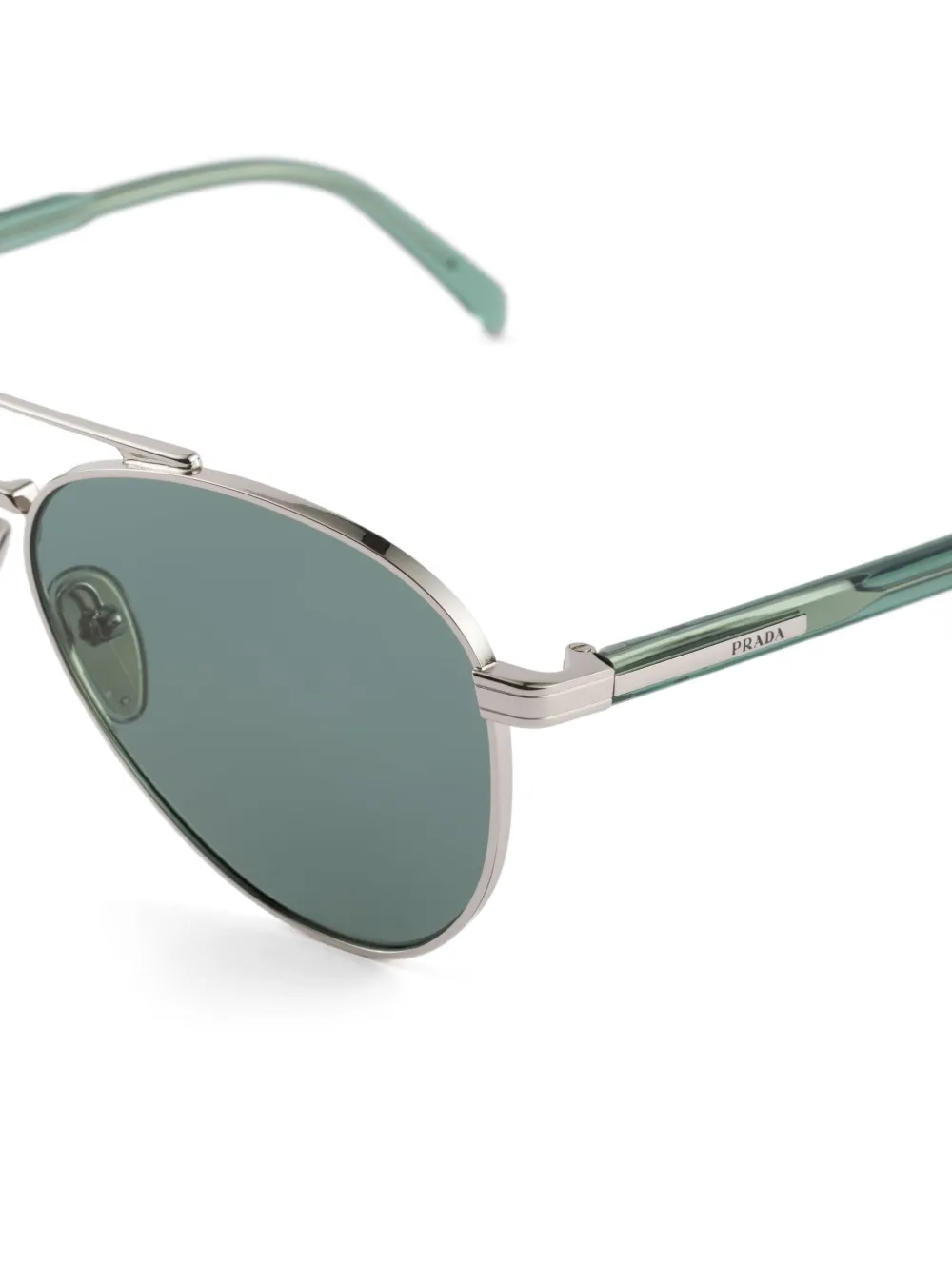 Prada Eyewear Zonnebril met metalen montuur Groen