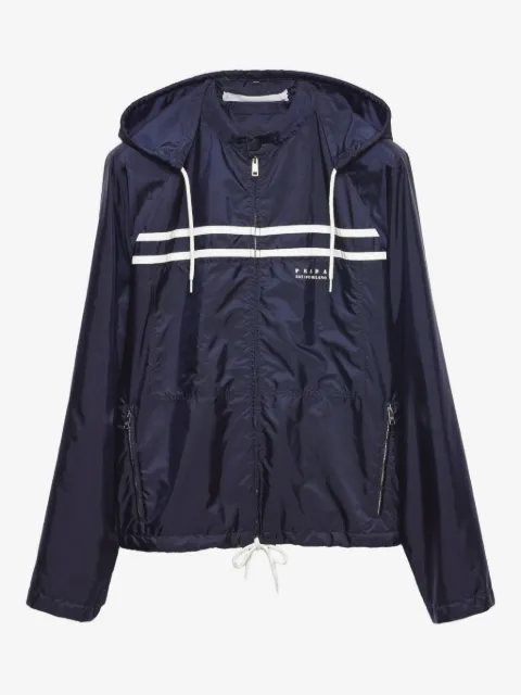 Prada stripe-detail hooded jacket