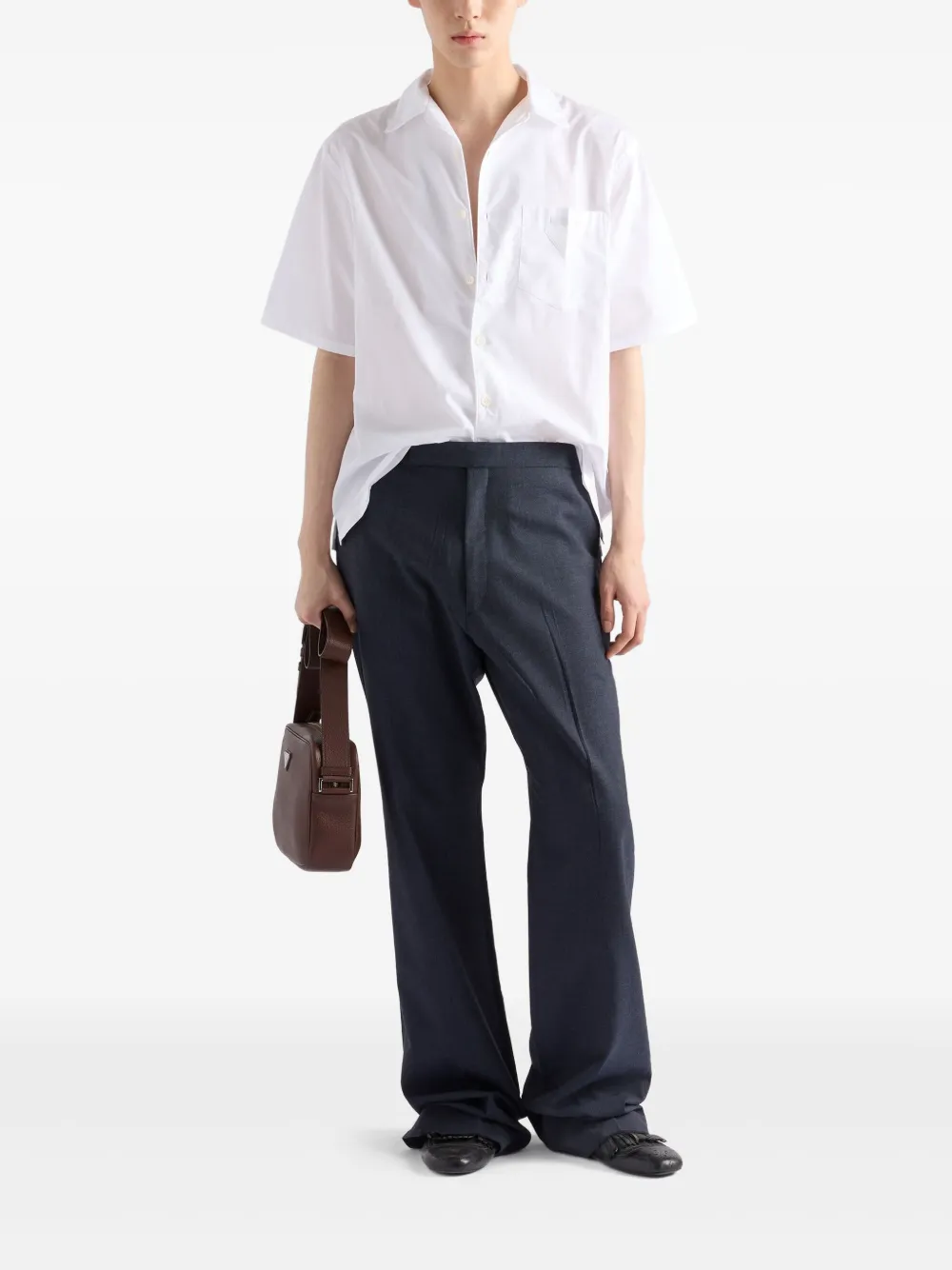 Prada Katoenen bowlingshirt - Wit