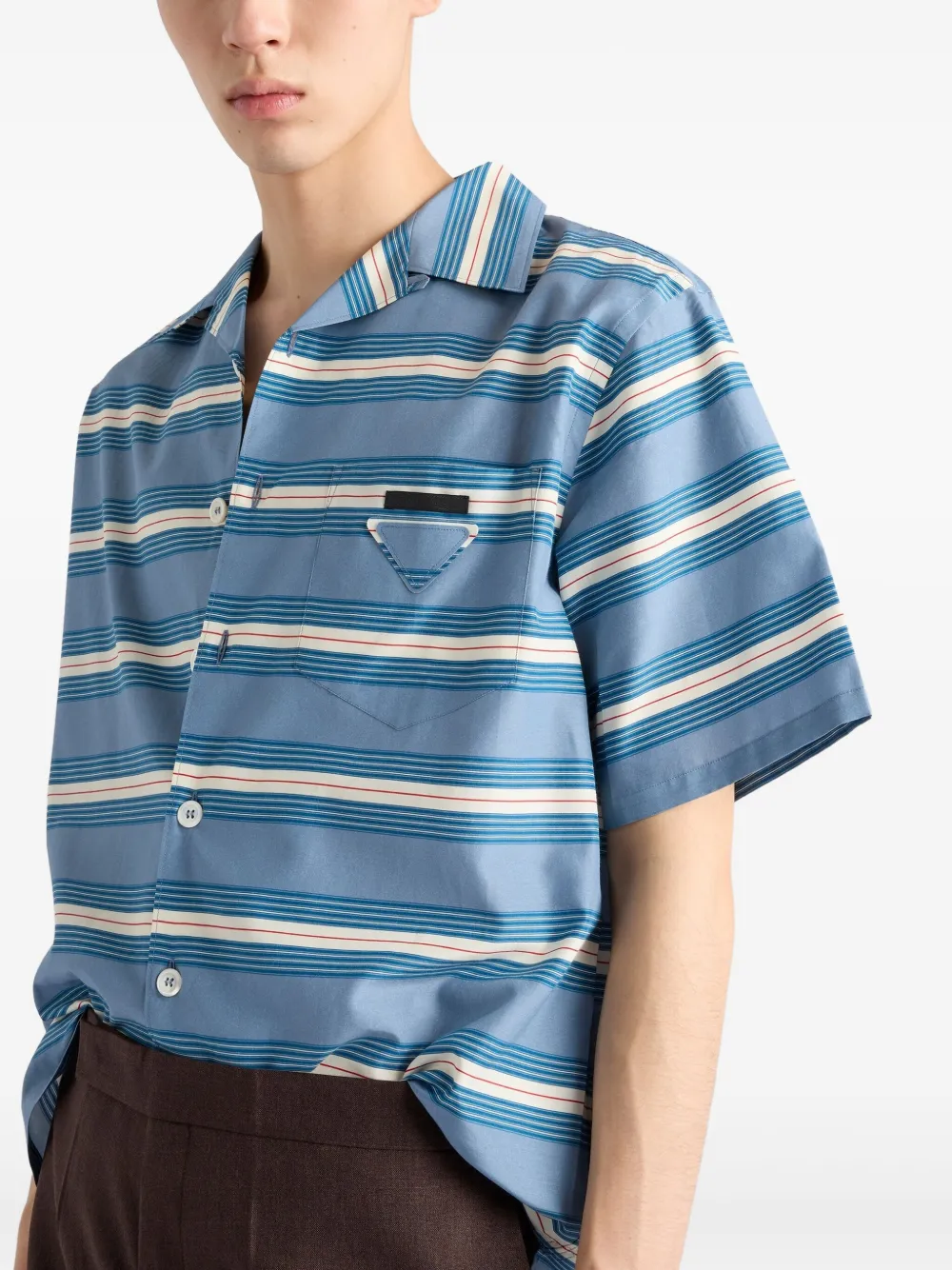 Prada Striped Cotton Bowling Shirt