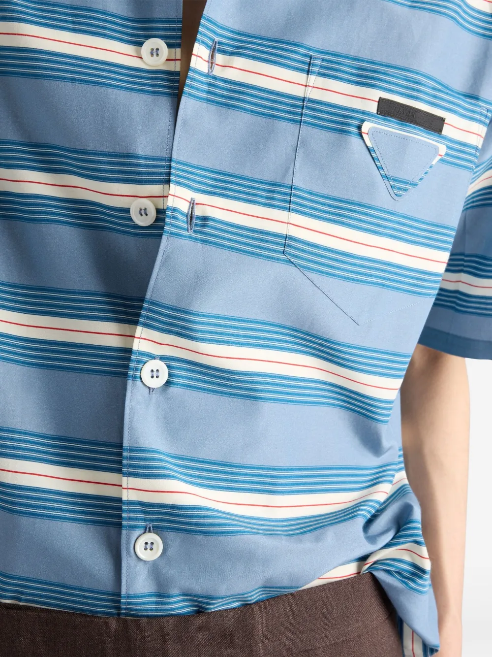 Prada Striped Cotton Bowling Shirt