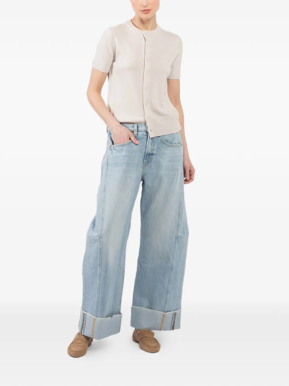 B SIDES cuffed denim jeans - Blauw