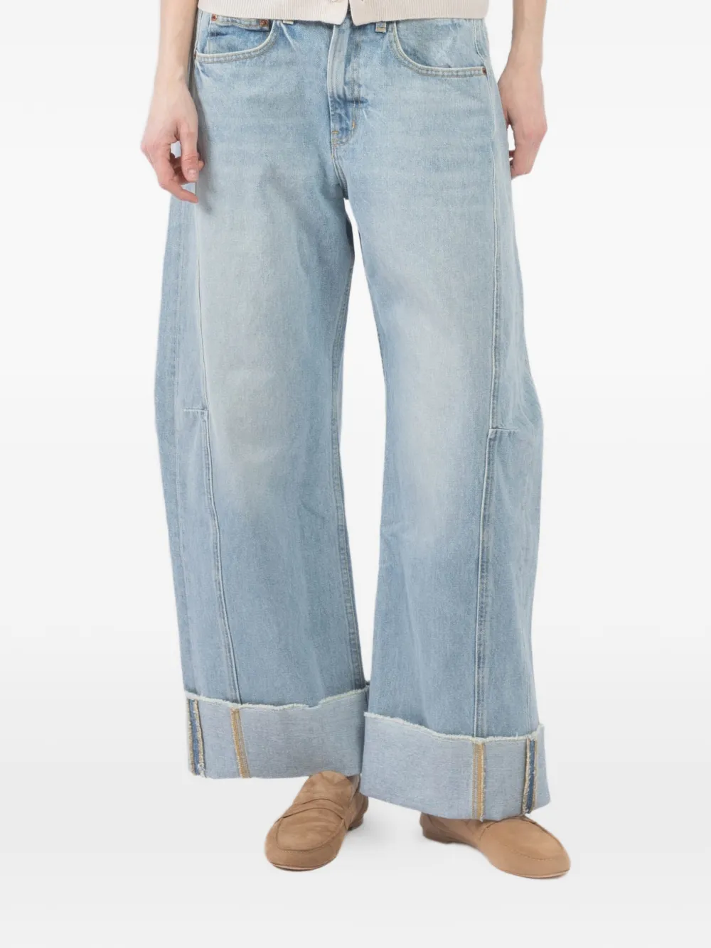 B SIDES cuffed denim jeans - Blu