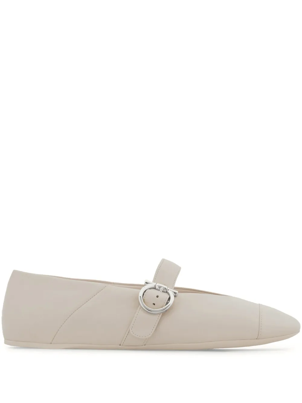 Ferragamo Ballerina's met gespdetail Beige