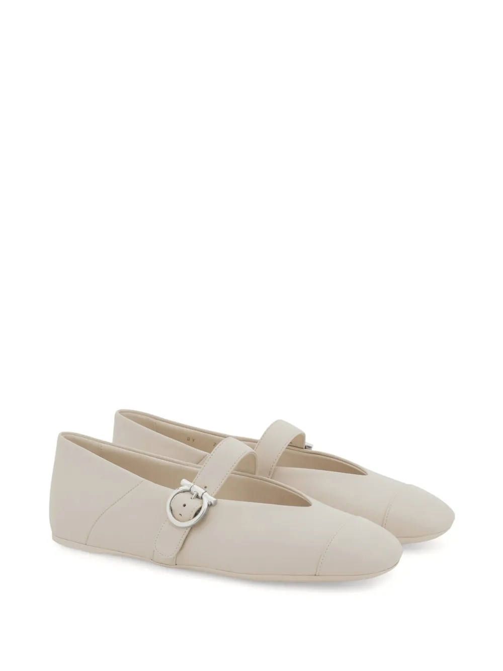 Ferragamo Ballerina's met gespdetail - Beige