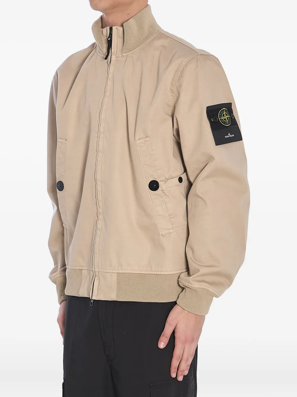 Stone Island Bomberjack met Compass-logopatch Beige