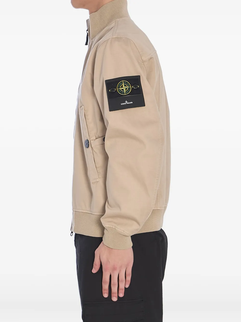 Stone Island Bomberjack met Compass-logopatch Beige