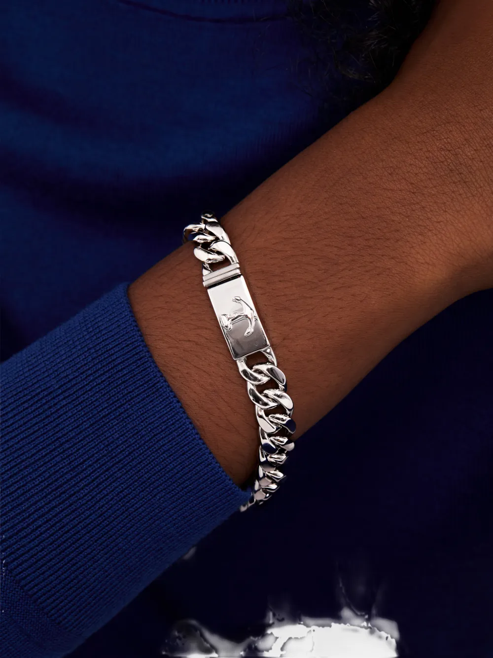 Mateo Anchor Lock chain-link bracelet - Argento