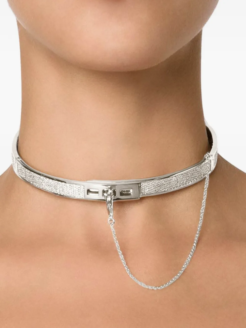 Eddie Borgo chain choker necklace - Zilver