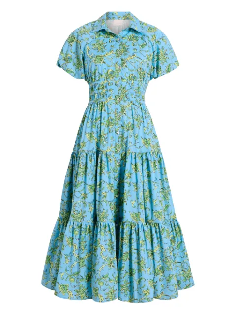 Cinq A Sept puff-sleeve tiered dress