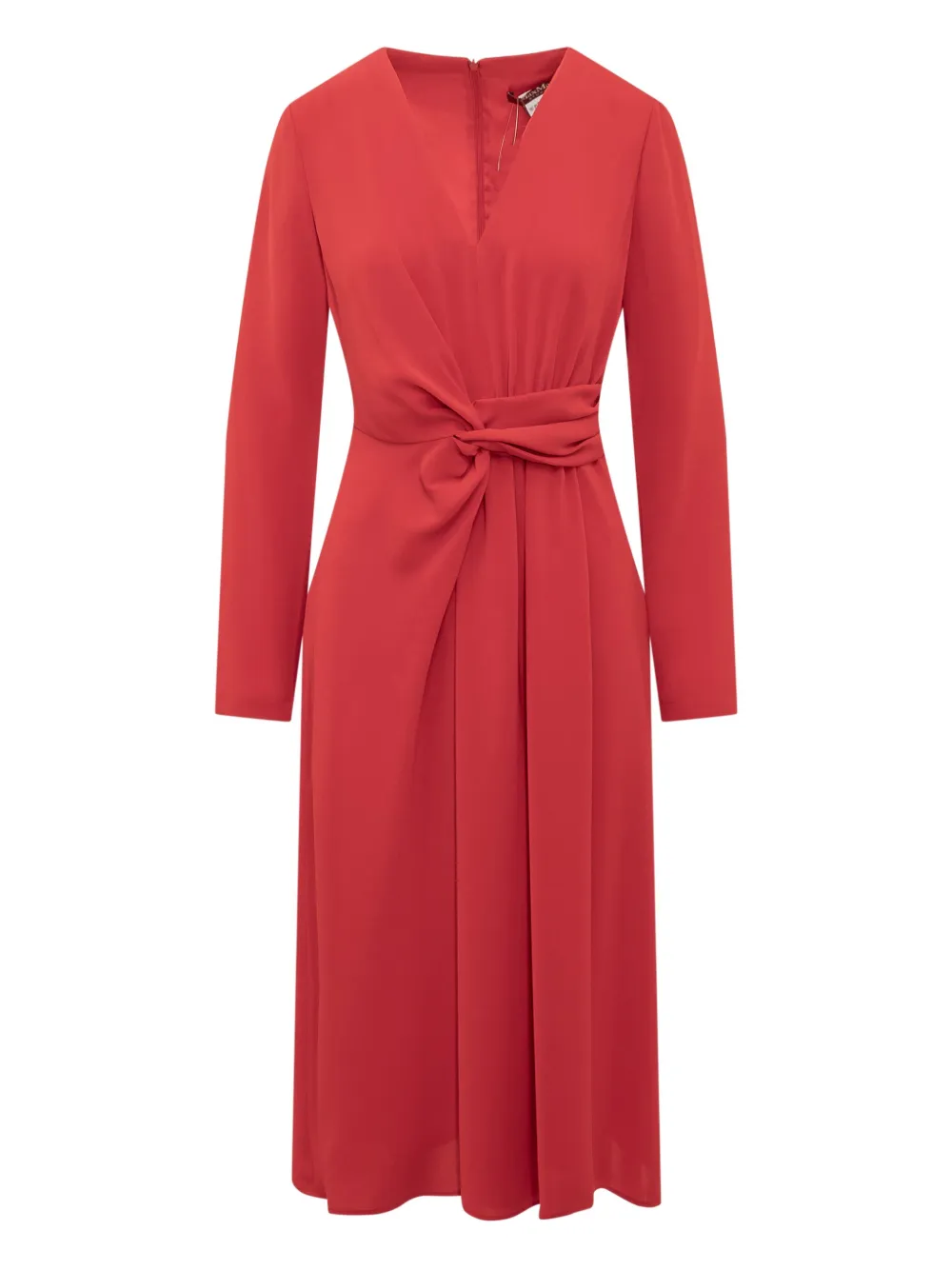 Max Mara Midi-jurk met V-hals Rood