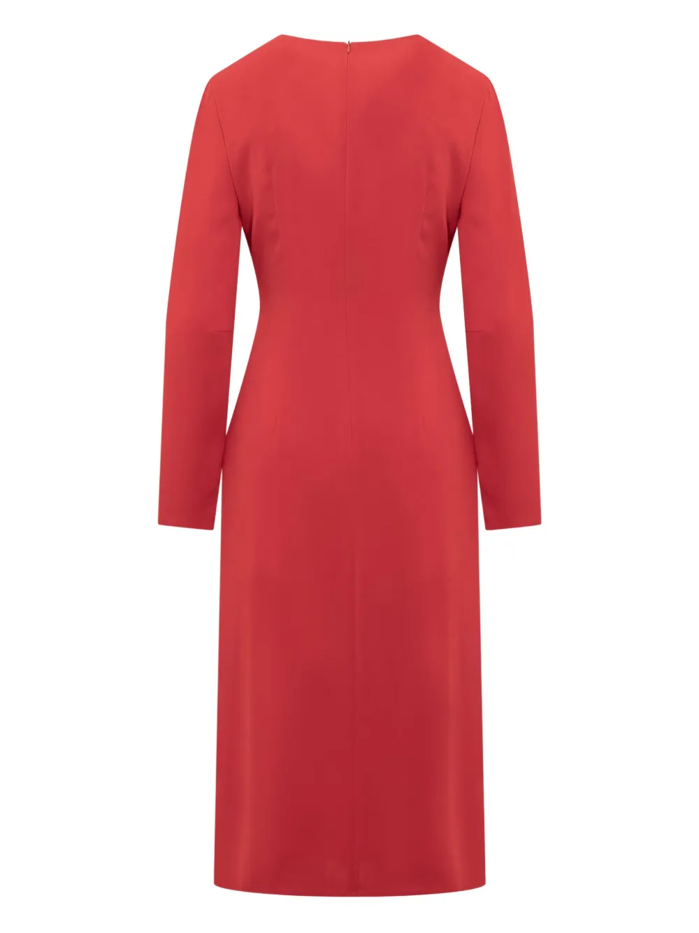 Max Mara Midi-jurk met V-hals Rood