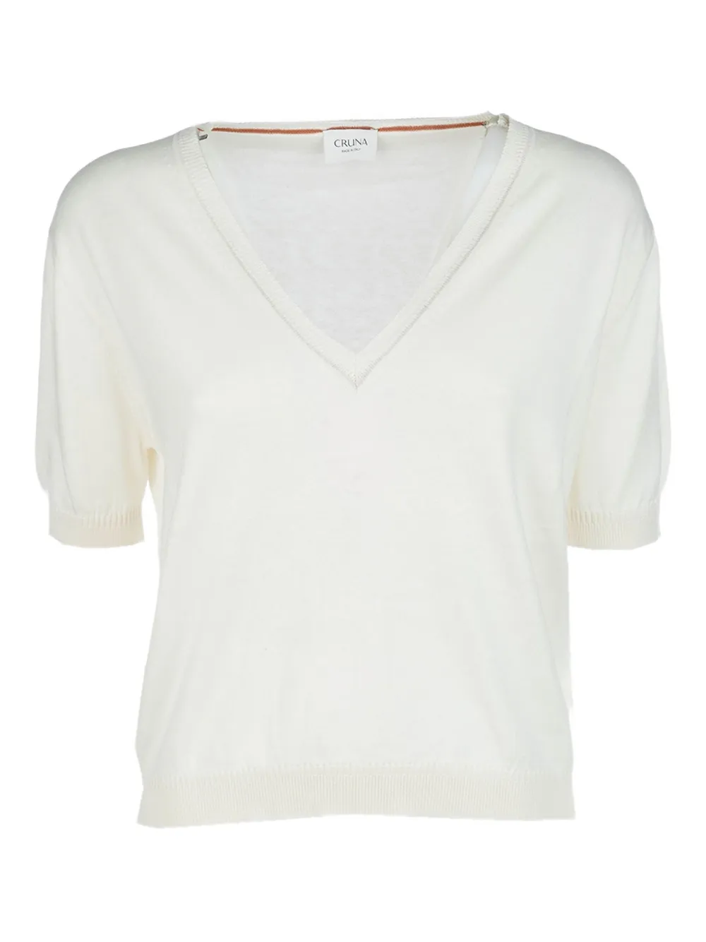 Cruna top tejido con cuello en V | blanco | Image 1
