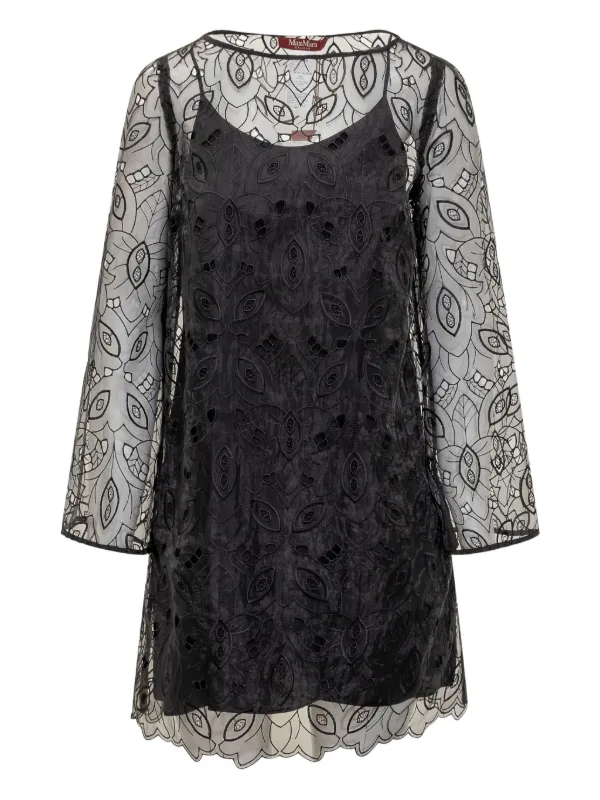 mara embroidered mini dress Jackie Sleeveless Floral Sequin Embroidered Mini Dress – Mara Blak main image 1