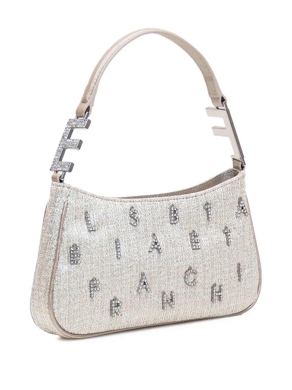 Elisabetta Franchi Tweed schoudertas met lurex detail Grijs