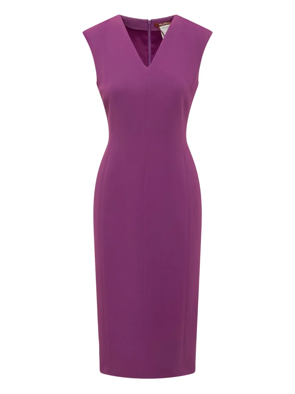 Max Mara Midi-jurk met V-hals Paars