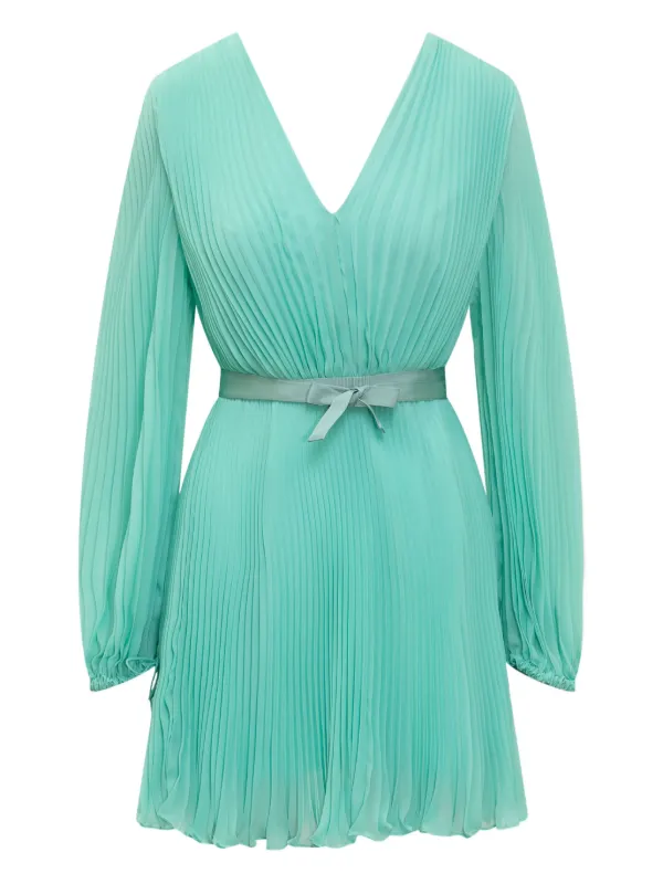 Max Mara Plissé Mini Dress Green FARFETCH PH