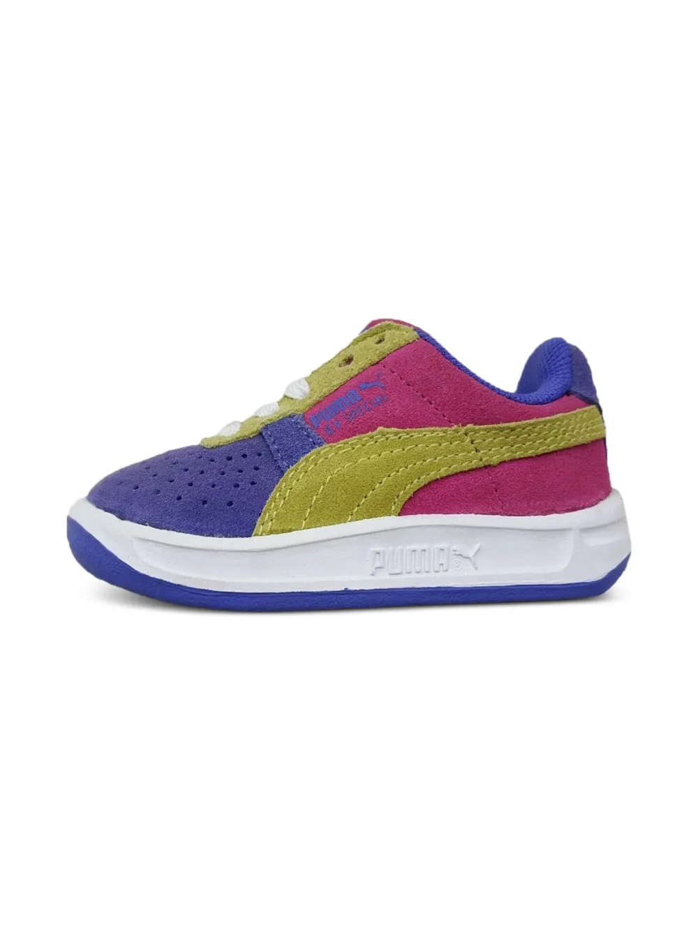 Puma Kids perforated suede trainers Purple