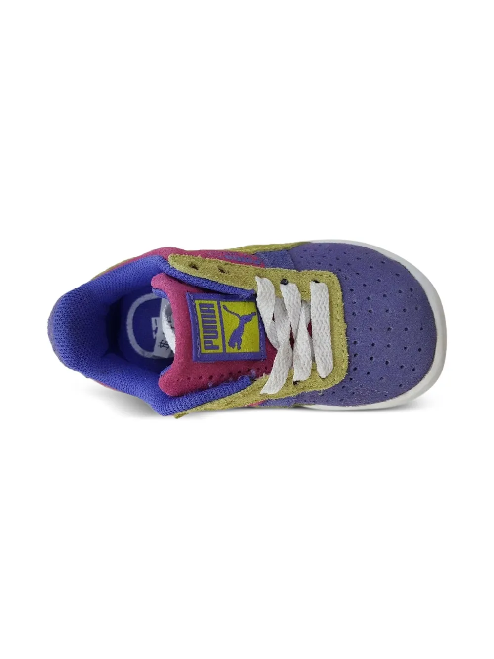 Puma Kids perforated suede trainers Purple