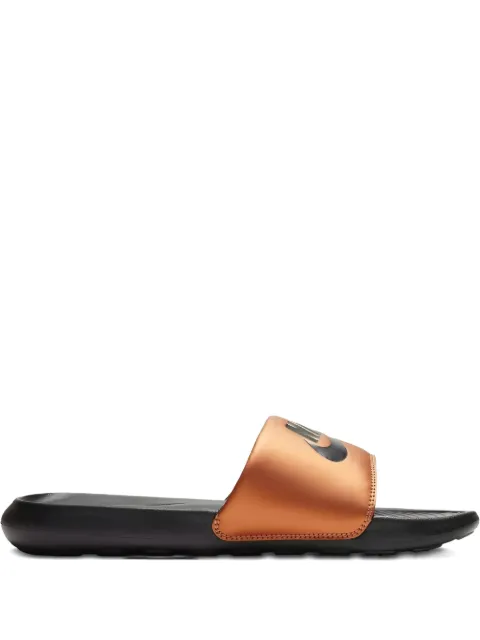 Nike Victori One "Black/Black Metallic Cooper" slides