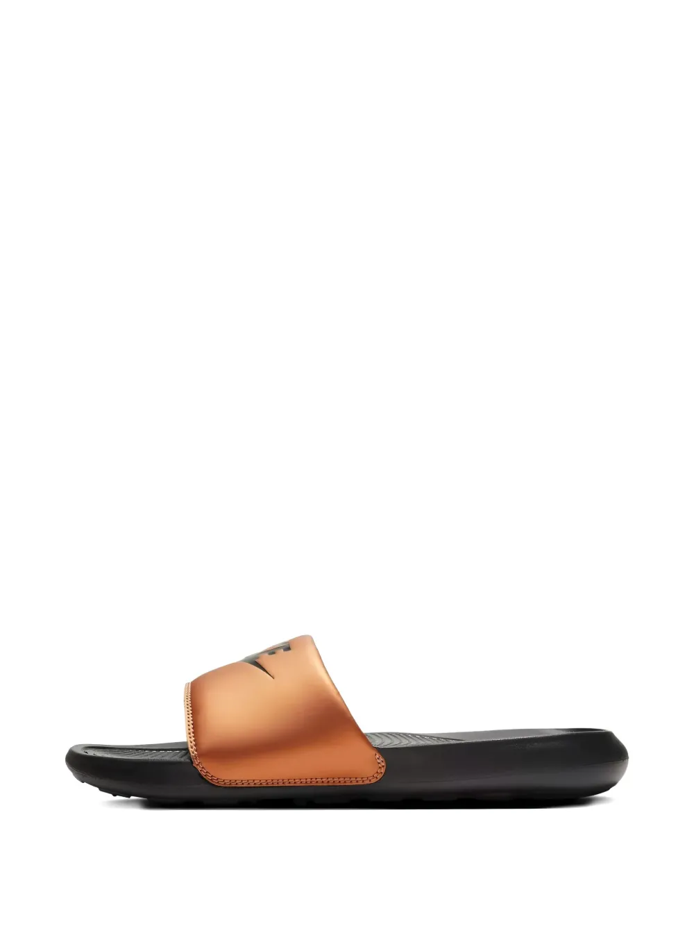 Nike Victori One "Black Black Metallic Cooper" slides Brown